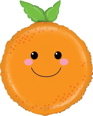 Orange mit Gesicht Folienballon - 66cm