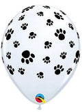 Pfoten Tatzen Paw Prints White 27,5cm 11" Latex Luftballons Qualatex
