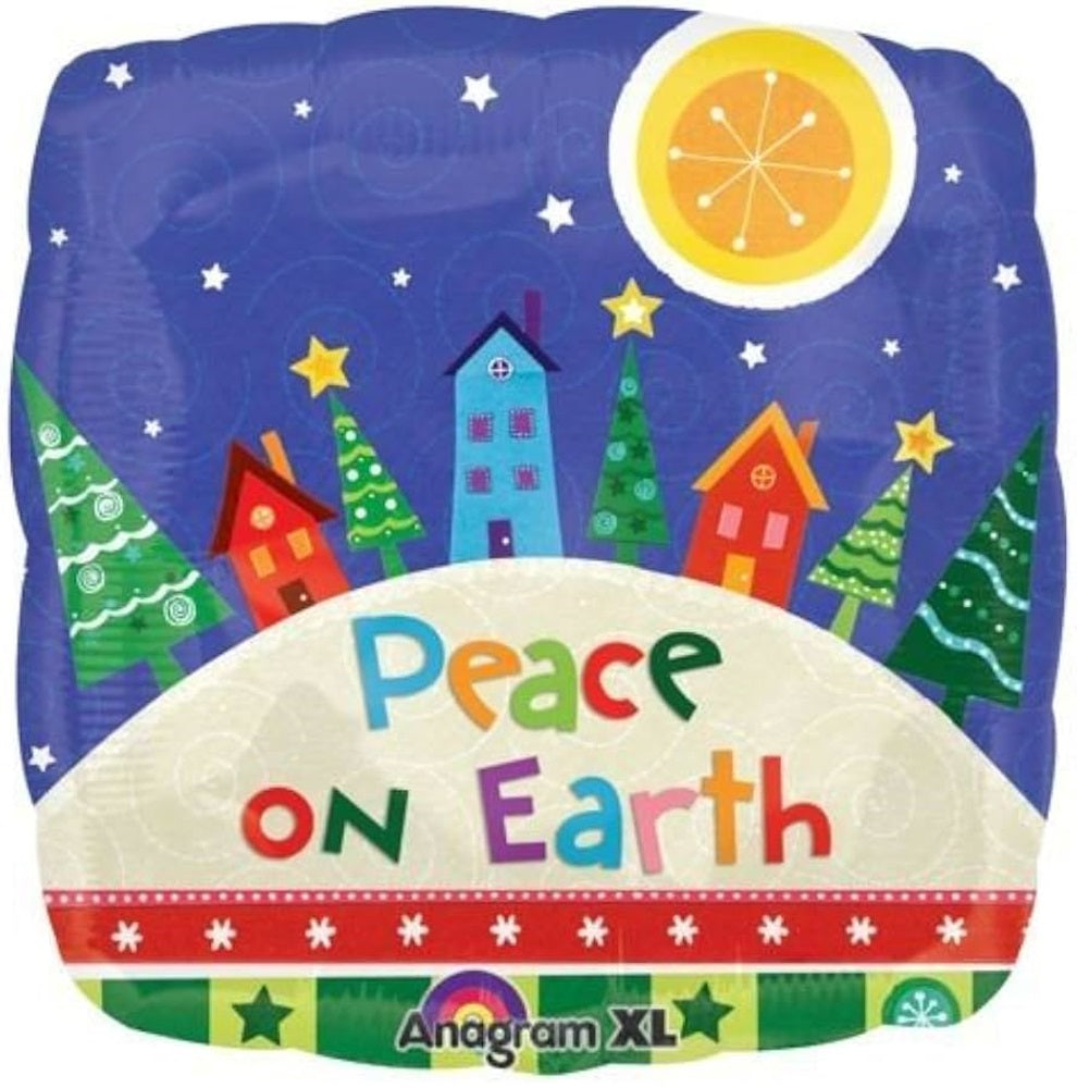 Peace on Earth Village Friede auf Erden Dorf Folienballon 45cm