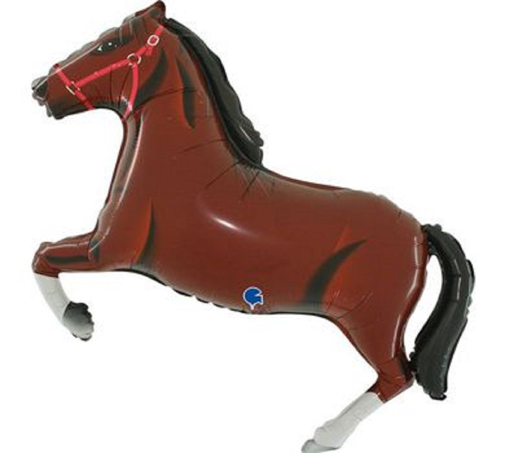 Pferd Dunkelbraun Folienballon 73 x 80cm Horse