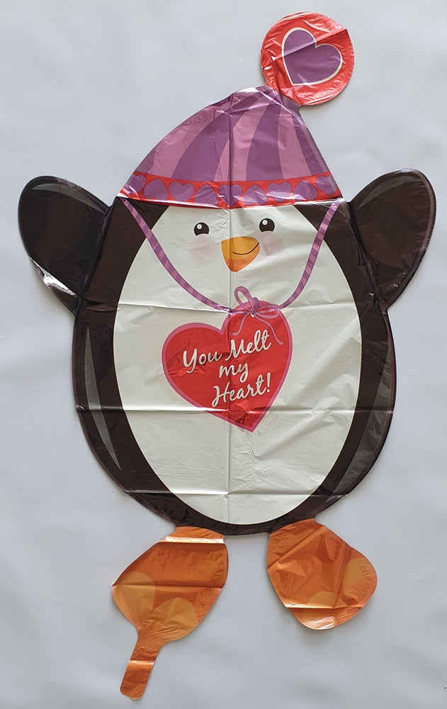 Pinguin mit Herz You melt my Heart Folienballon 81cm 32"