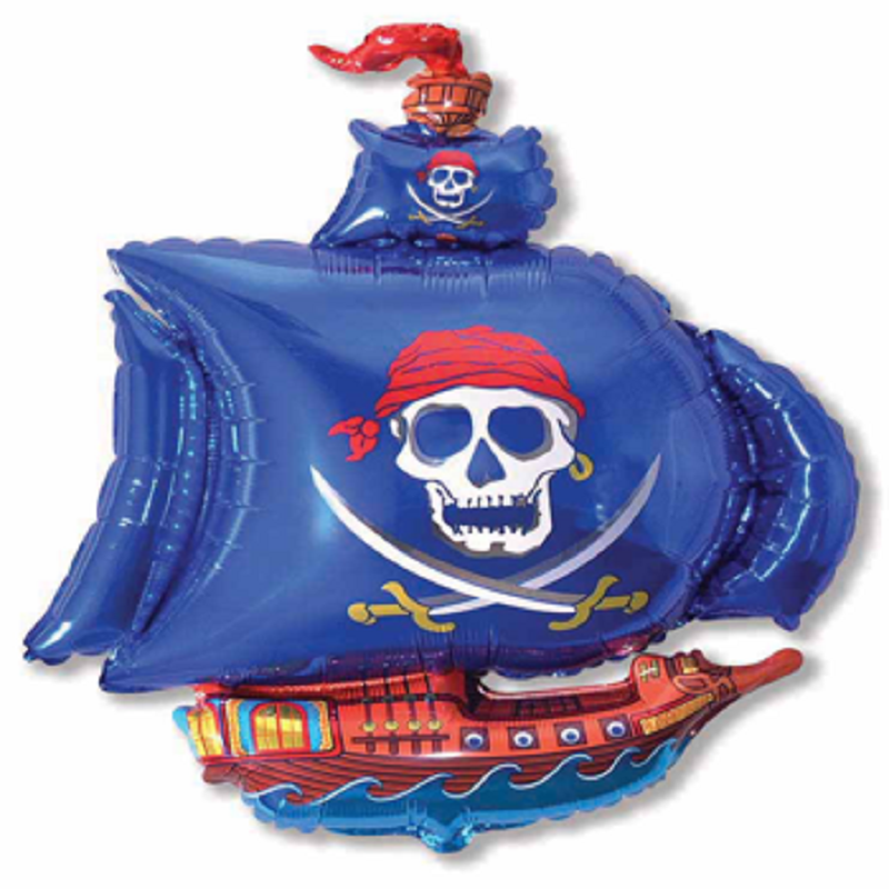 Blaues Piratenschiff Folienballon 103cm 40 Inch