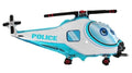 Police Helicopter Polizei Hubschrauber Blau Folienballon 75cm 30"
