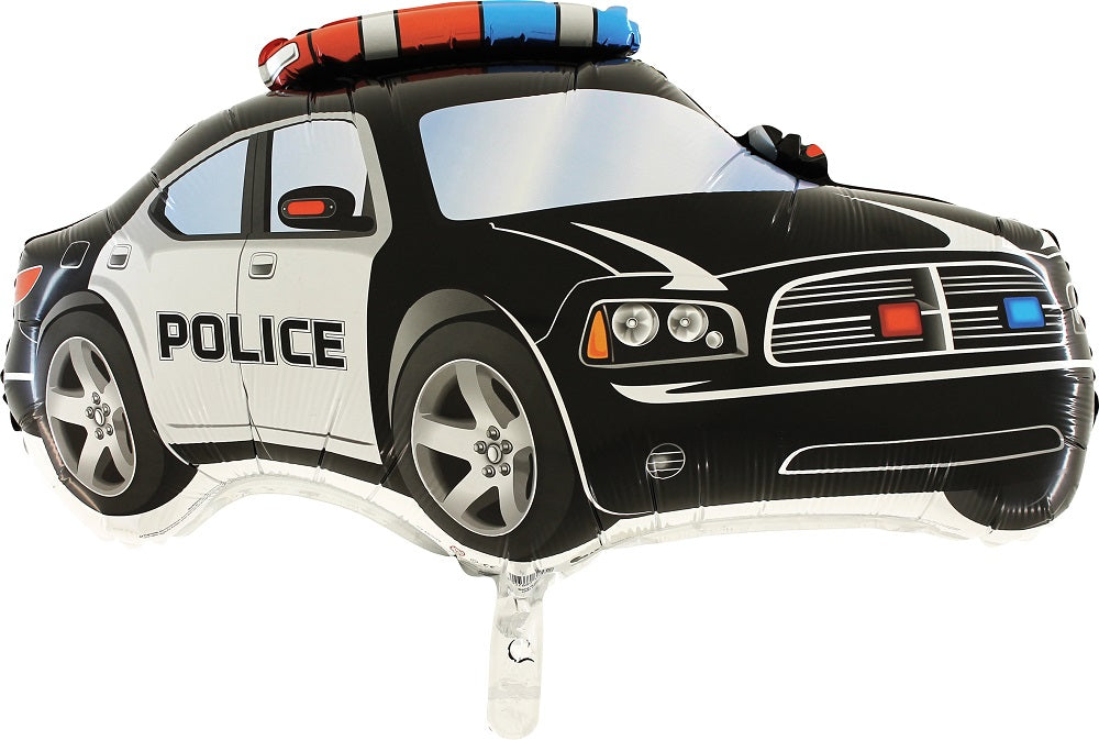 Polizei Auto Police Schwarz Folienballon 71 x 38cm