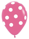 Polka Dots Fashion Fuchsia 30cm 12 Inch Latex Luftballons Sempertex