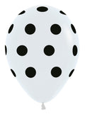 Polka Dots Fashion White 30cm 12 Inch Latex Luftballons Sempertex