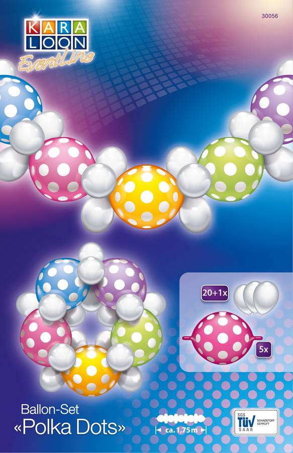 Polka Dots Girlande 26 teilig Latex Luftballon ca. 1,75m