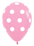 Polka Dots Fashion Pink 30cm 12 Inch Latex Luftballons Sempertex 25 Stück