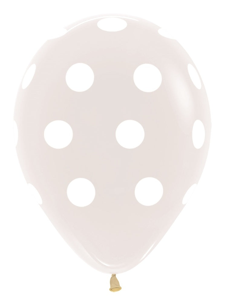 Polka Dots 390 Crystal Clear 12,5 cm 5 Inch Latex Luftballons Sempertex