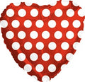 Polka Dots Herz rot Folienballon 46cm 18"