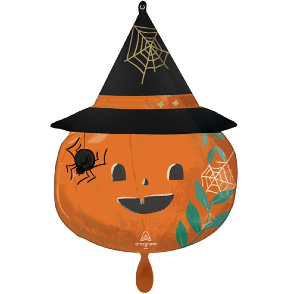 Pumpkin Kürbis mit Hut Folienballon 66cm 26 Inch