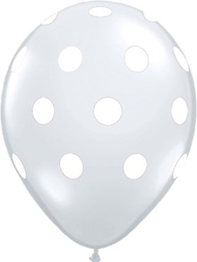 Big Polka Dots Diamond Clear 12,5cm 5" Latex Luftballons Qualatex 100 Stück