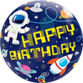 Qualatex Bubble Happy Birthday Outer Space 22" 56cm Luftballon