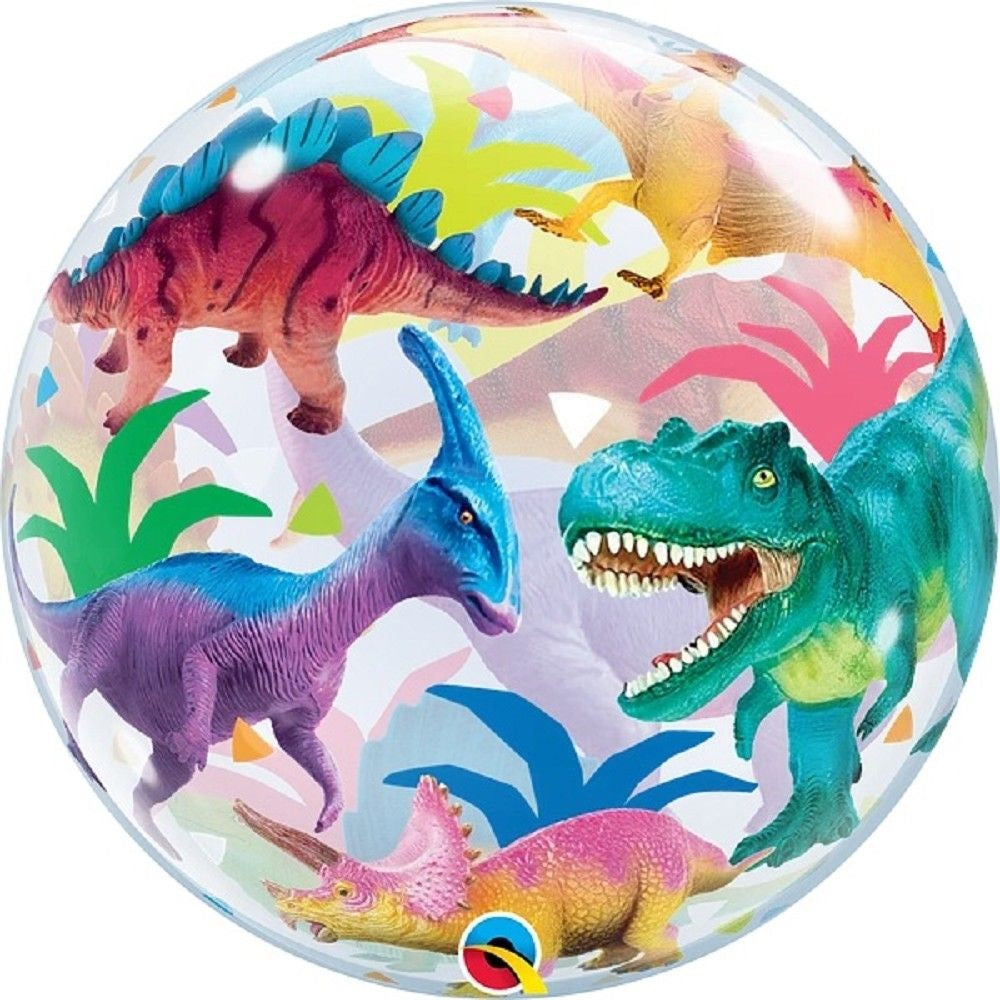 Qualatex Bubble Colorful Dinosaurs 22" 56cm Luftballon