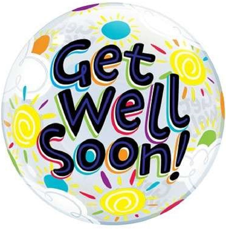 Qualatex Bubble Get Well Soon Sunny Day 22" 56cm Luftballon