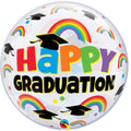 Qualatex Bubble Graduation Caps & Rainbows 22" 56cm Luftballon