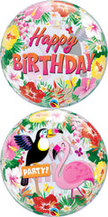 Qualatex Bubble Tropical Birthday Party 22" 56cm Luftballon