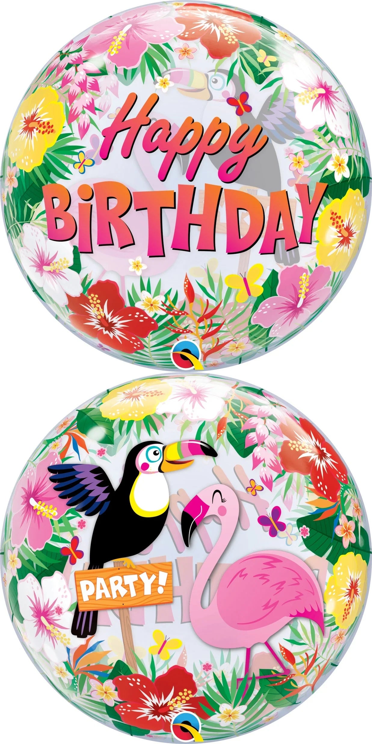 Qualatex Bubble Tropical Birthday Party 22" 56cm Luftballon