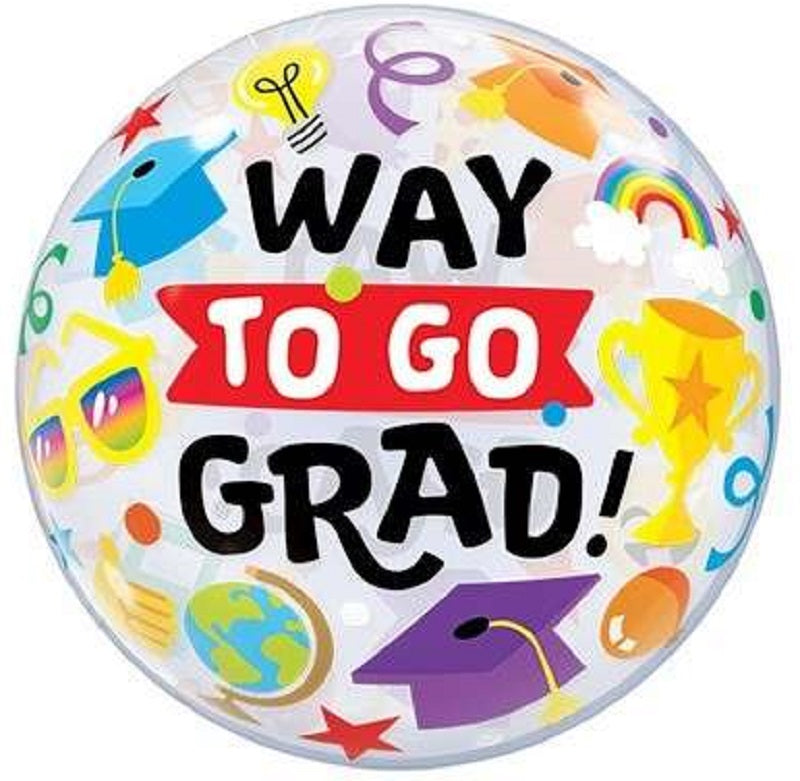 Qualatex Bubble Way To Go Grad Everything 56cm 22 Inch Abschluss