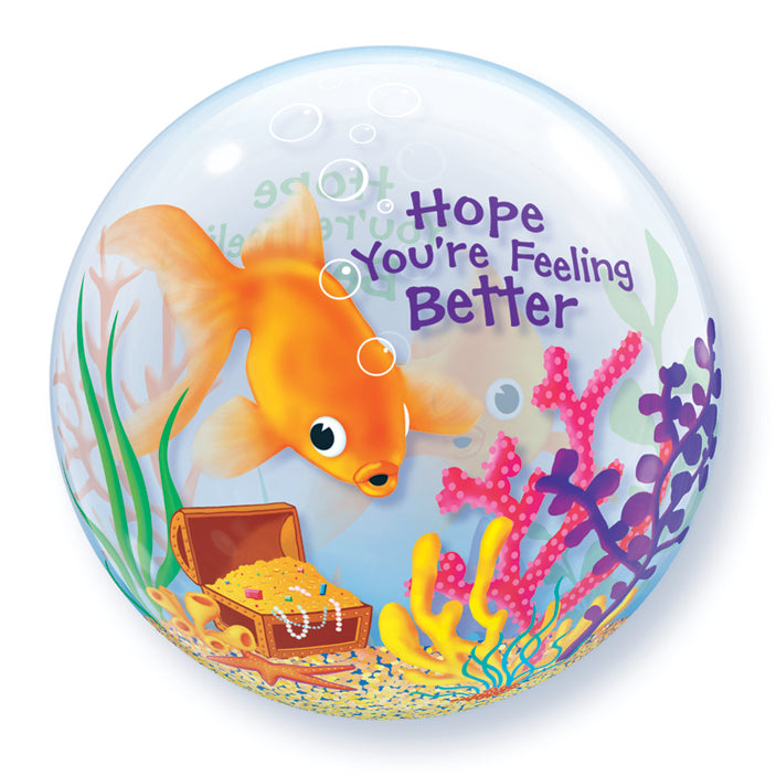 Qualatex Bubble Gute Besserung Goldfisch 22" 56cm Luftballon