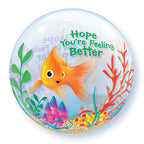 Qualatex Bubble Gute Besserung Goldfisch 22" 56cm Luftballon