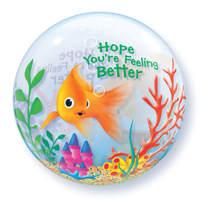 Qualatex Bubble Gute Besserung Goldfisch 22" 56cm Luftballon