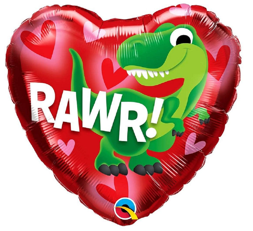 Qualatex Dino Rawr Herz Folienballon 46cm 18 Inch