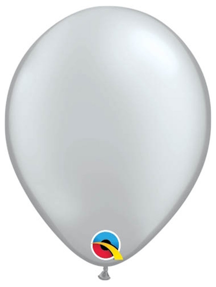 Qualatex Metallic Silver (Silber) 12,5cm 5" Latex Luftballons