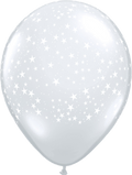 Qualatex Stars Jewel Diamond Clear Sterne 12,5cm 5 Inch Latex Luftballons
