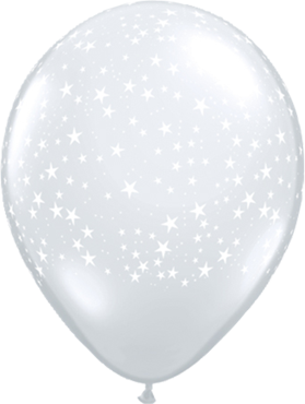 Qualatex Stars Jewel Diamond Clear Sterne 12,5cm 5 Inch Latex Luftballons