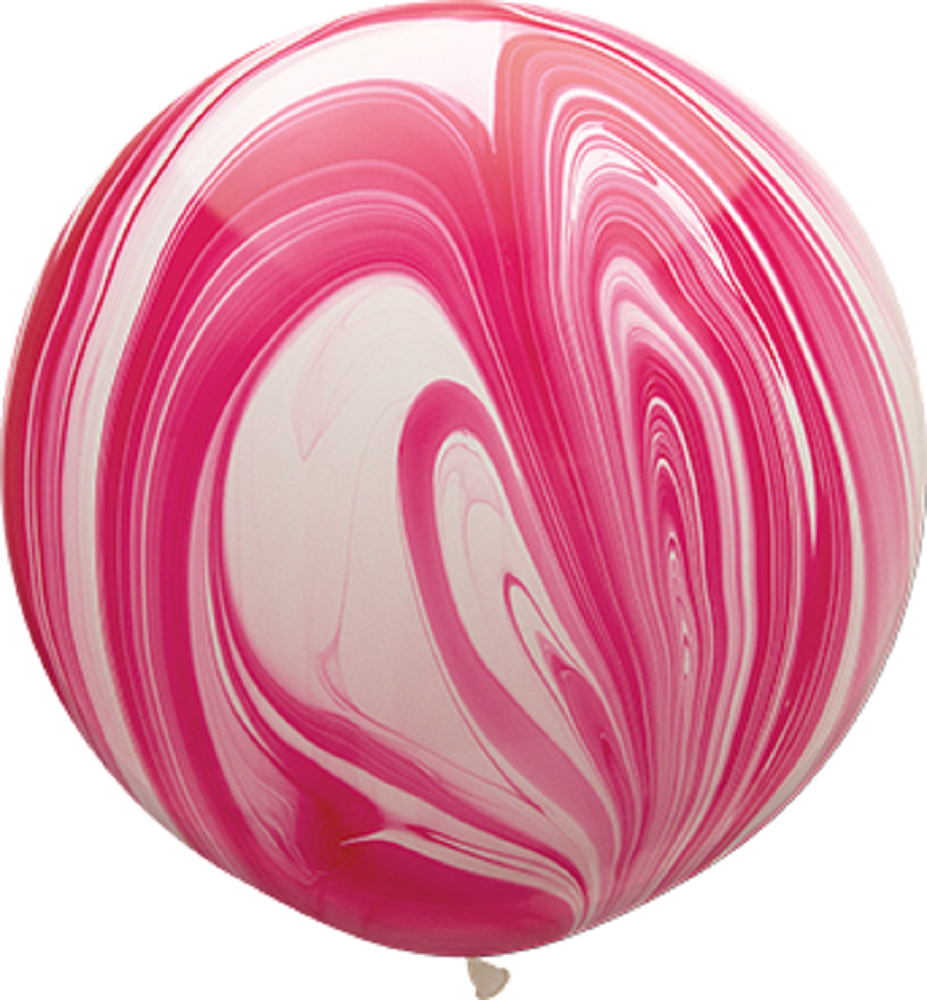 Qualatex SuperAgate Red White Rot Weiß marmoriert 75cm 30" Latex Luftballons