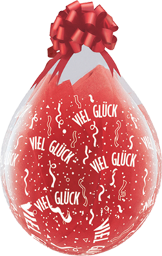 Verpackungsballons Viel Glück 45cm 18" Qualatex Stuffer
