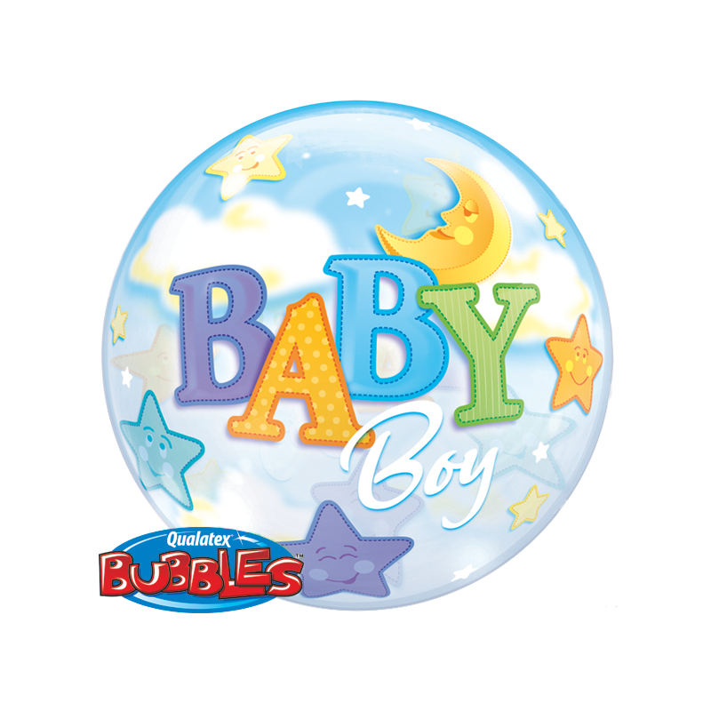 Qualatex Bubble Baby Boy 22" 56cm Luftballon