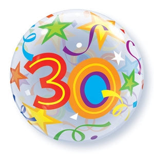 Qualatex Bubble Brilliant Stars 30 22" 56cm Luftballon