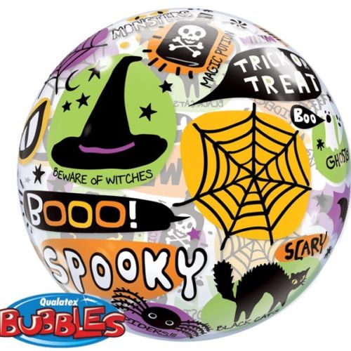 Qualatex Bubble Halloween Messages and Icons 22" 56cm Luftballon