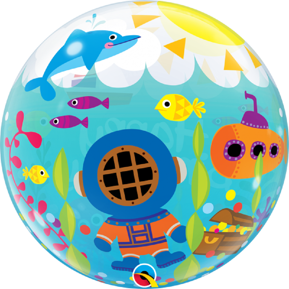 Qualatex Bubble Happy Birthday Maritime Fun 22" 56cm Luftballon