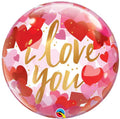 Qualatex Bubble I Love You Paper Hearts 22" 56cm Luftballon