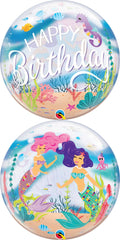 Qualatex Bubble Mermaid Birthday Party 22" 56cm Luftballon