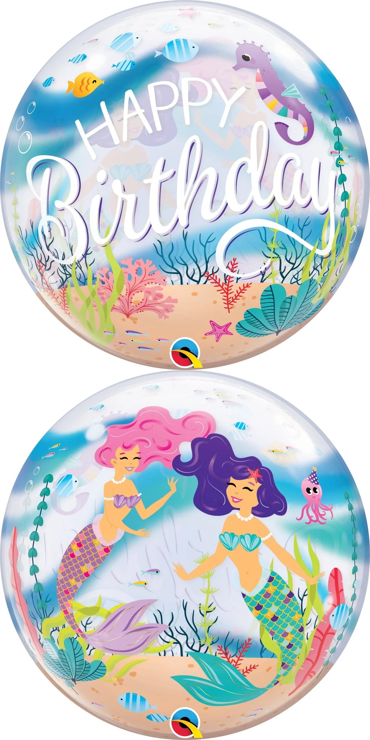 Qualatex Bubble Mermaid Birthday Party 22" 56cm Luftballon