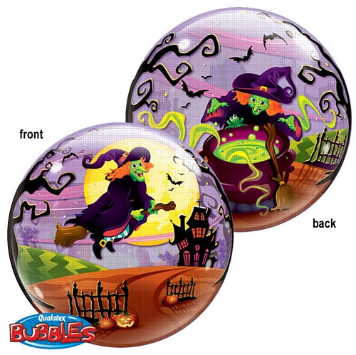 Qualatex Bubble fliegende Hexe Halloween 22" 56cm Luftballon