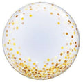 Qualatex Deco Bubble Gold Confetti Dots 24" 61cm Luftballon
