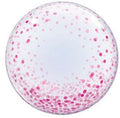 Qualatex Deco Bubble Pink Confetti Dots 24" 61cm Luftballon