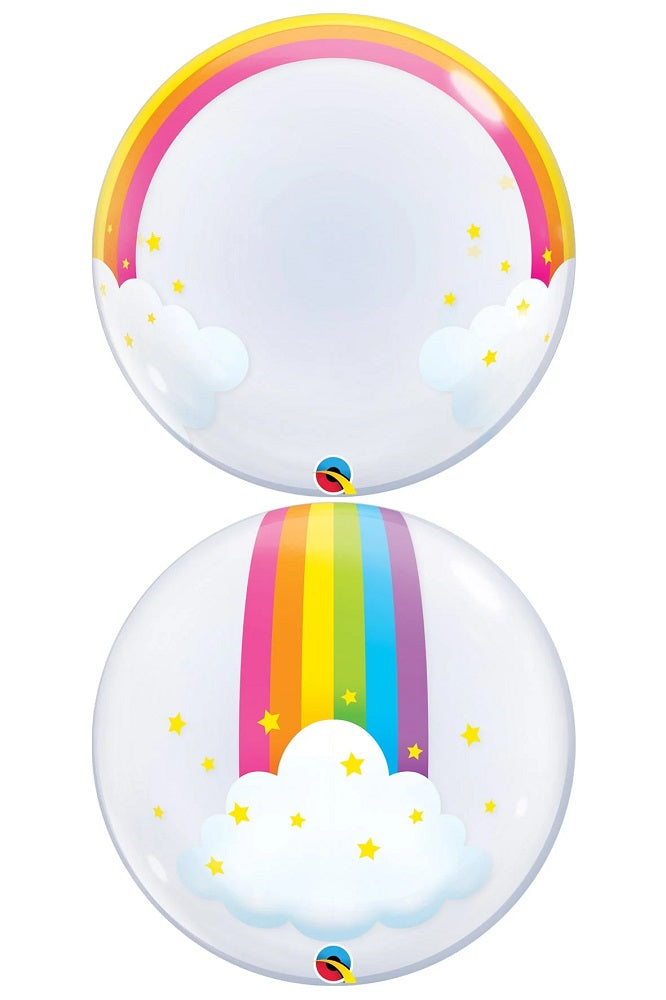 Qualatex Deco Bubble Rainbow Clouds 24" 61cm Luftballon
