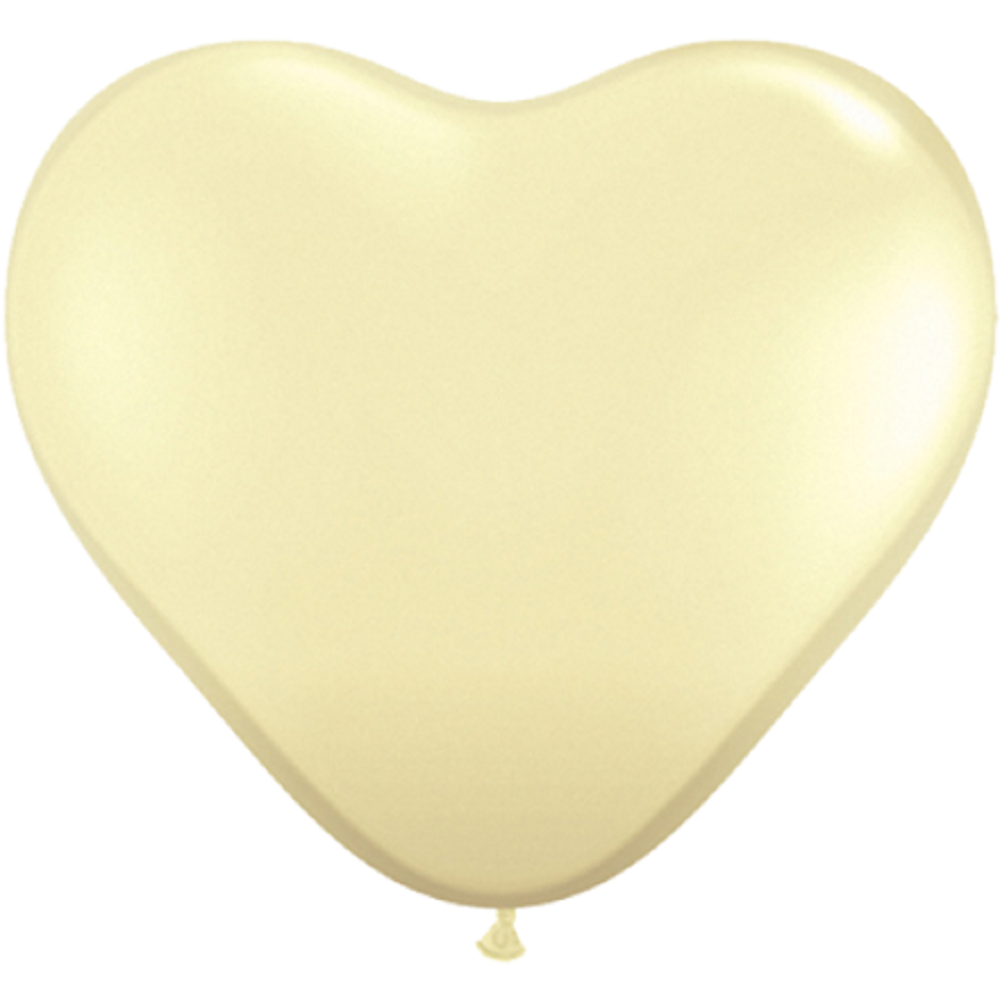 Qualatex Herz Fashion Ivory Silk (Elfenbein) 27,5cm 11" Latex Luftballons