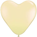 Qualatex Herz Fashion Ivory Silk (Elfenbein) 38cm 15" Latex Luftballons