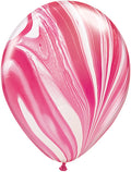 Qualatex SuperAgate Red White Rainbow Regenbogen rot marmoriert 27,5cm 11"  Latex Luftallons