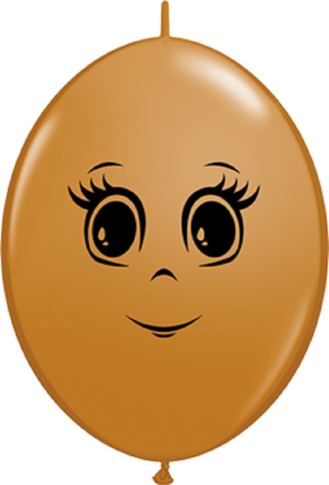 QuickLink Luftballons Feminine Face Fashion Mocha Brown - 15cm