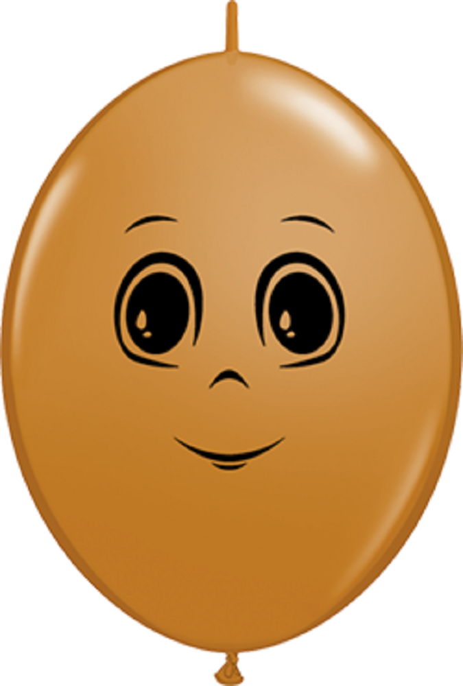 QuickLink Masculine Face Mocha Brown 30cm 12" Latex Luftballons Qualatex