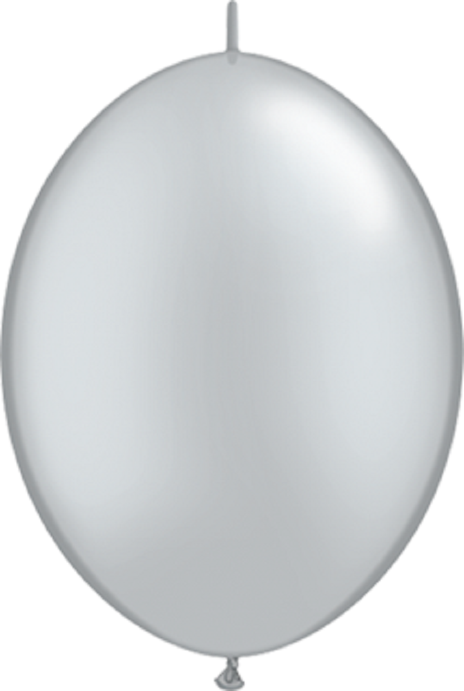 QuickLink Metallic Silver (Silber) 15cm 6" Latex Luftballons Qualatex-