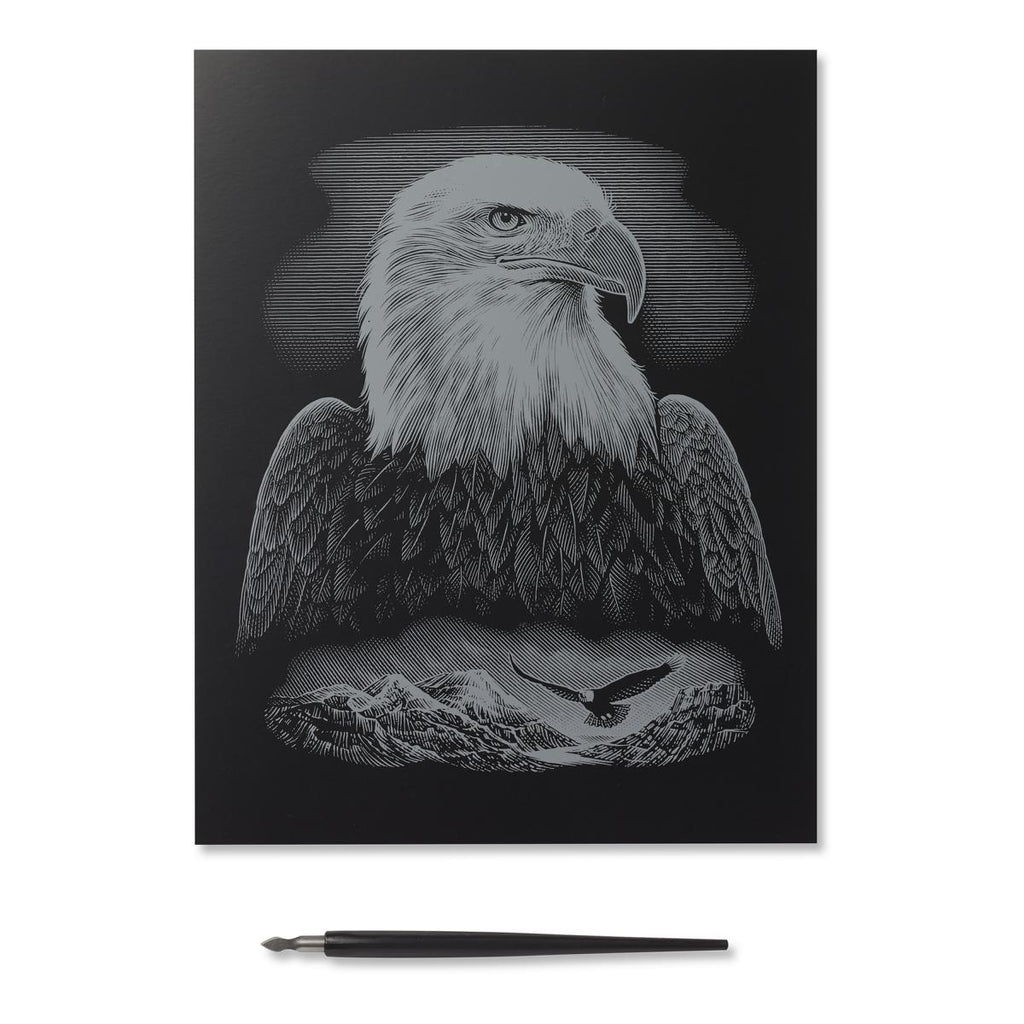 Reeves Kratzbild Silber Adler